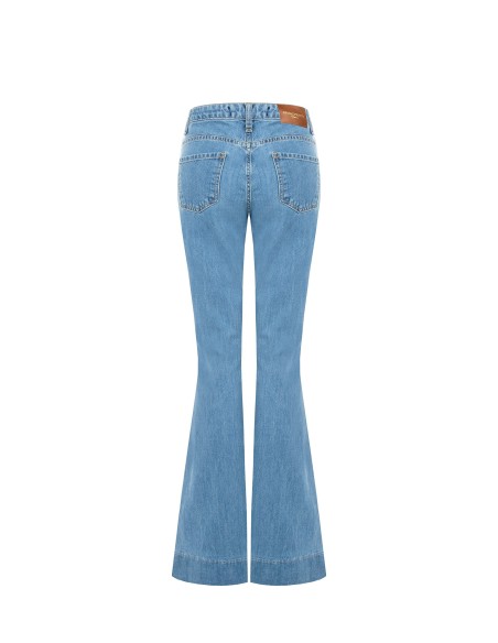 Flare-jeans met juweelknopen van Rinascimento