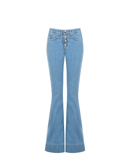 Flare-jeans met juweelknopen van Rinascimento