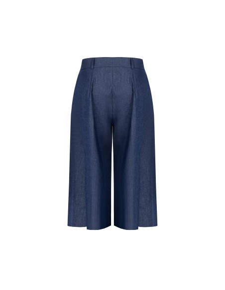 Culottebroek van lichte denim met Rr Rinascimento-logolabel