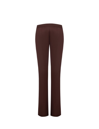 Pantalon droit en coton mélangé avec fermeture éclair latérale Rinascimento