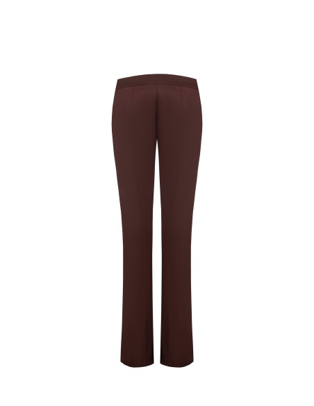 Pantalon droit en coton mélangé avec fermeture éclair latérale Rinascimento