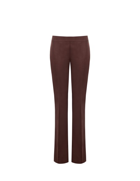 Pantalon droit en coton mélangé avec fermeture éclair latérale Rinascimento