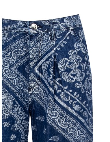 Rinascimento - Pantalon court en denim imprimé