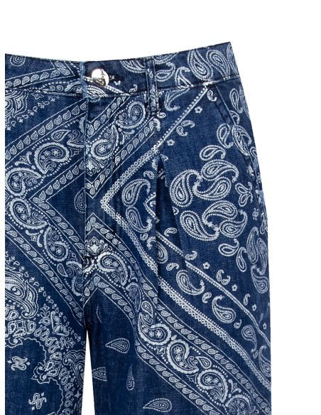 Korte broek van bedrukte denim van Rinascimento