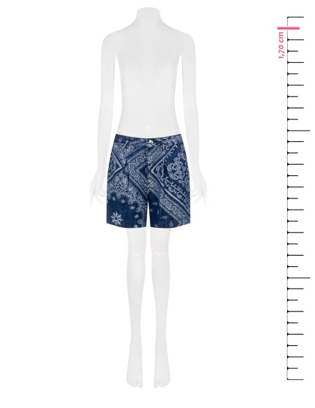 Rinascimento - Pantalon court en denim imprimé