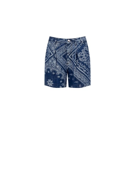 Rinascimento - Pantalon court en denim imprimé