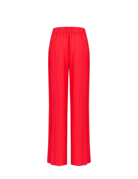Pantalon palazzo en viscose mélangée avec poches et élastique au dos Rinascimento