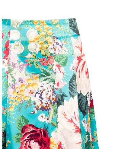 Jupe longue froncée en satin Duchesse avec poches Rinascimento