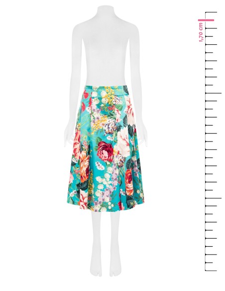 Jupe longue froncée en satin Duchesse avec poches Rinascimento