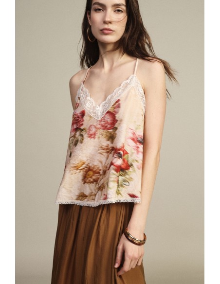 Top à fines bretelles et imprimé floral Dixie