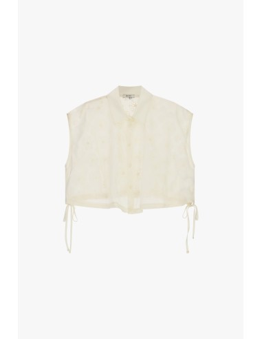 Chemisier court sans manches avec broderie florale Dixie