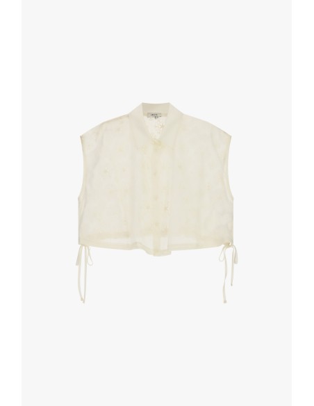 Chemisier court sans manches avec broderie florale Dixie