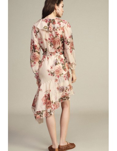 Robe à imprimé floral avec volants asymétriques Dixie