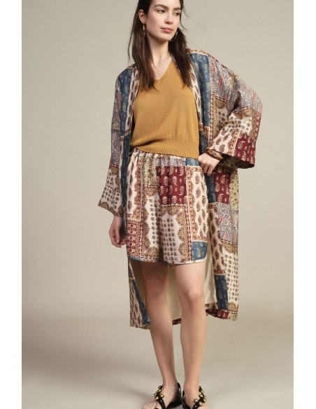 Short coupe regular à imprimé patchwork paisley Dixie
