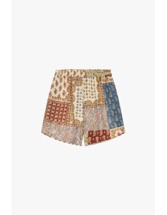 Dixie regular-fit shorts met patchwork-paisleyprint 2
