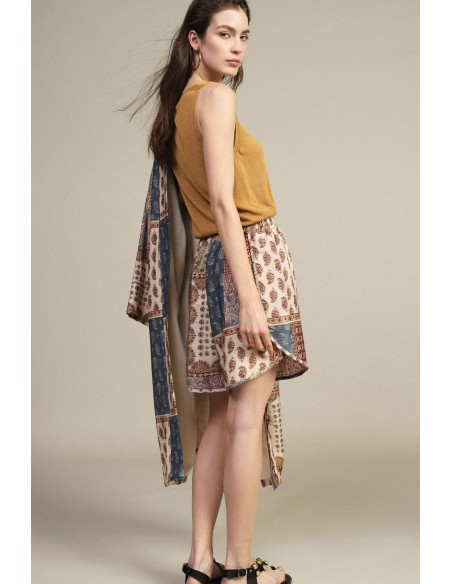 Short coupe regular à imprimé patchwork paisley Dixie
