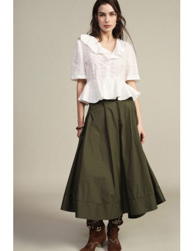 Jupe midi évasée avec plis tailleur Dixie
