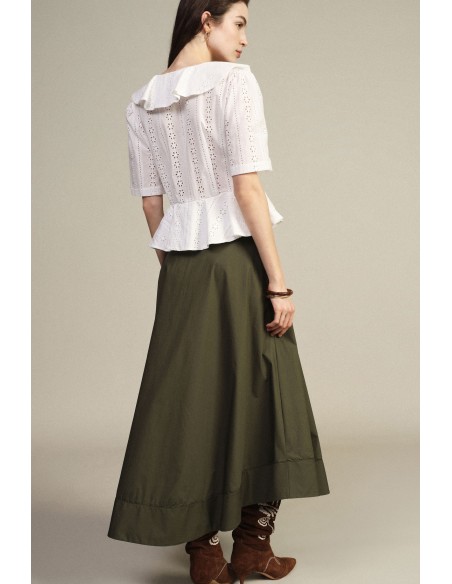 Jupe midi évasée avec plis tailleur Dixie