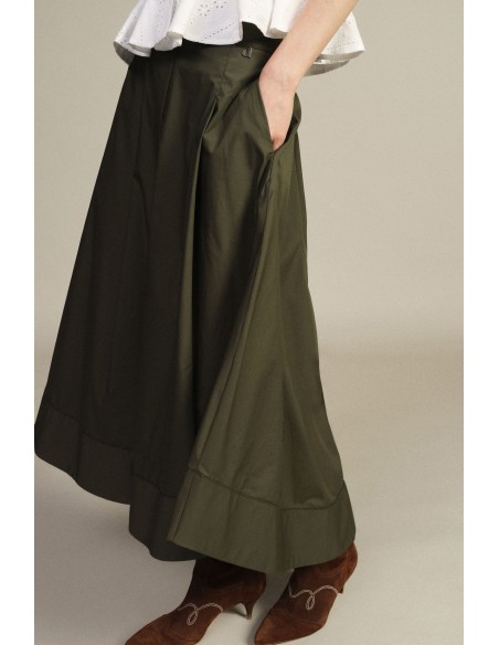 Jupe midi évasée avec plis tailleur Dixie