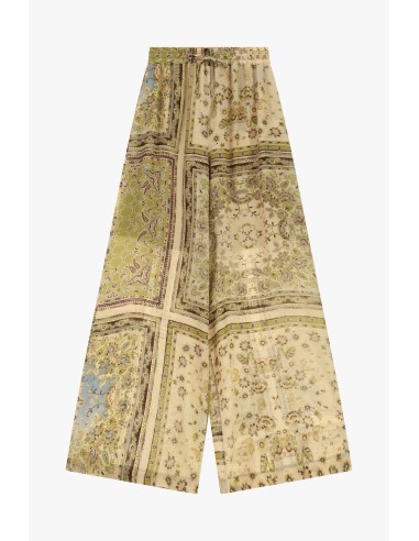 Pantalon palazzo imprimé patchwork à taille élastiquée Dixie