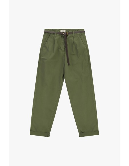 Pantalon coupe chino avec ceinture fine et revers Dixie
