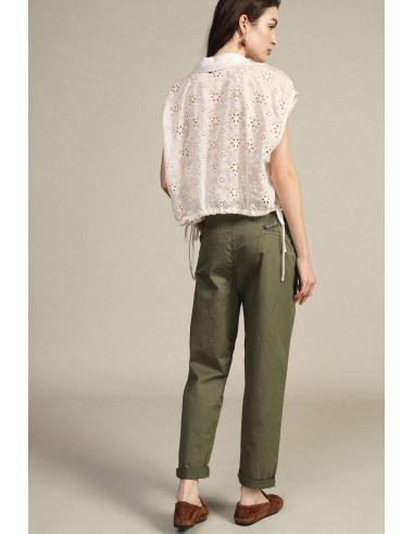 Pantalon coupe chino avec ceinture fine et revers Dixie