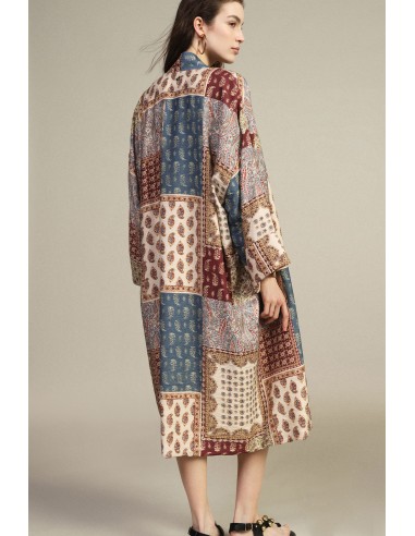 Manteau duster à imprimé patchwork paisley Dixie