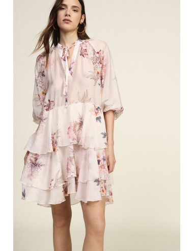 Robe courte à volants et imprimé floral Dixie