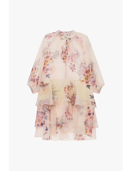 Robe courte à volants et imprimé floral Dixie