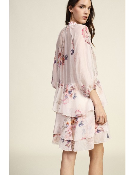 Robe courte à volants et imprimé floral Dixie