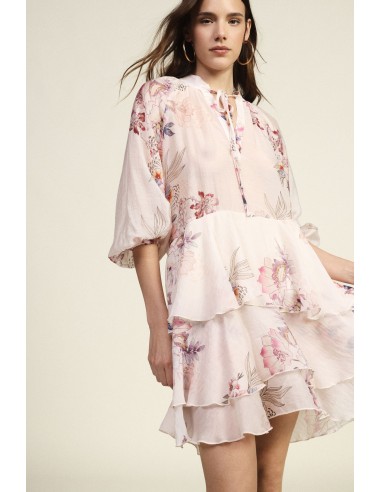 Robe courte à volants et imprimé floral Dixie