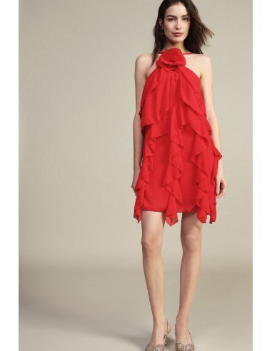 Robe courte à volants et fines bretelles Dixie