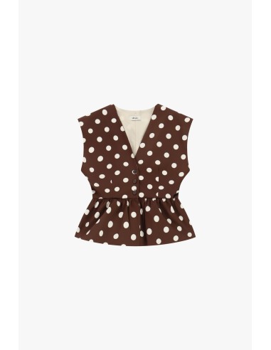 Gilet sans manches à pois avec boutons Dixie