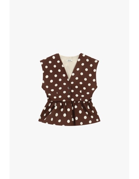 Gilet sans manches à pois avec boutons Dixie