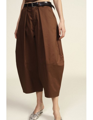 Pantalon palazzo court avec ceinture et pinces Dixie