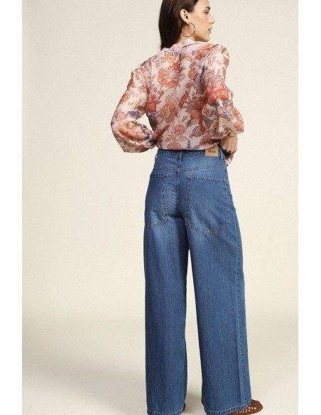 Jeans à jambes larges à cinq poches Dixie