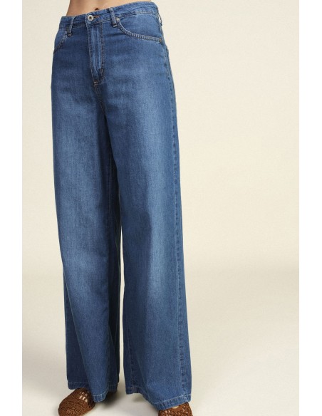 Jeans à jambes larges à cinq poches Dixie