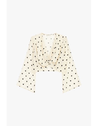 Top Cropped Polka Dot Pattern with Front Knot Dixie