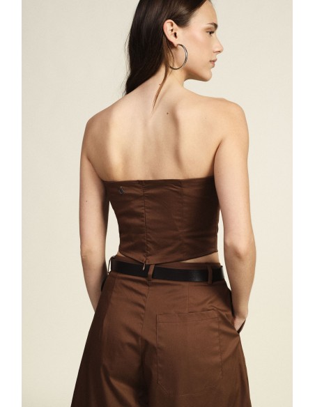Dixie - Top bandeau structuré avec coutures profilées