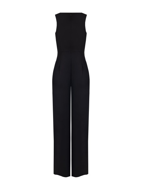 Combinaison courte intégrale en mélange de coton extensible avec ceinture rigide à logo Rinascimento