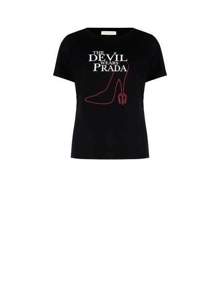 T-shirt regular « Il Diavolo s’habille en Prada » avec imprimé escarpin, Rinascimento