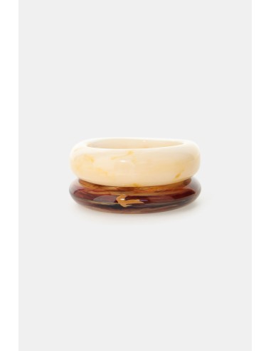 Jeu de bracelets rigides Double effet marbré Dixie