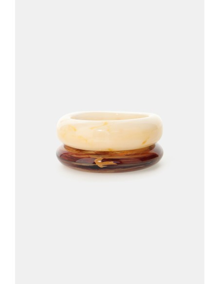Dixie Set van twee stijve armbanden met marmereffect