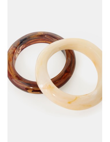 Jeu de bracelets rigides Double effet marbré Dixie