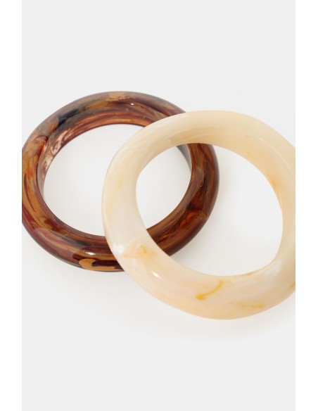 Dixie Set van twee stijve armbanden met marmereffect