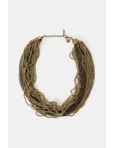 Dixie meerlagige chokerketting met microkraaltjes en kettingen