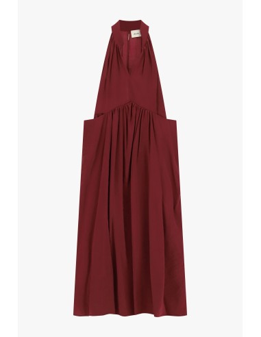 Robe longue à col en V et à larges plis Dixie