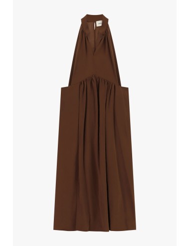 Robe longue à col en V et à larges plis Dixie