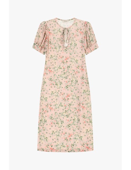 Robe midi florale à manches bouclées Dixie