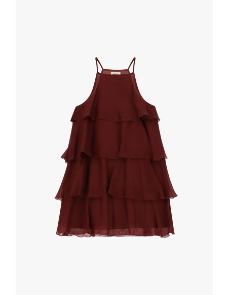 Robe courte à volants et fines bretelles Dixie